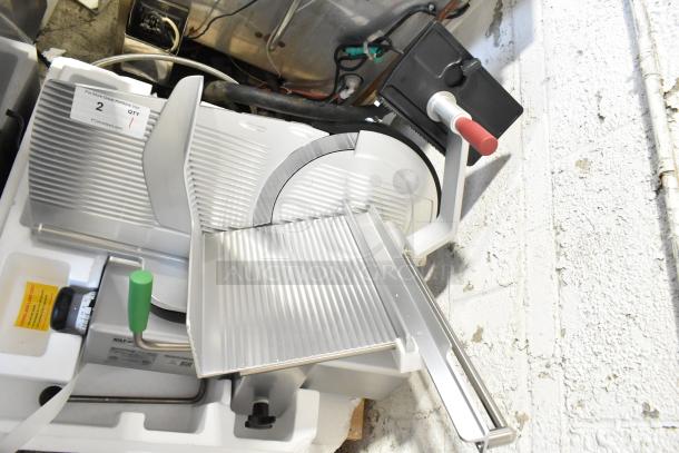 2023 Bizerba GSP HD meat slicer, commercial countertop model, 120V, excellent condition, slicing blade visible.