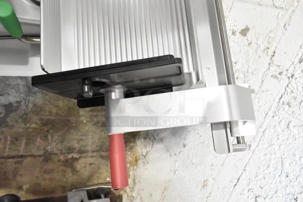 2023 Bizerba GSP HD Commercial Meat Slicer, 120V, 1 Phase, featuring metal construction and ergonomic handle.