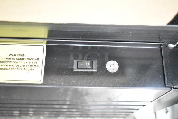 BRAND NEW SCRATCH AND DENT! Beverage Air MT23-1 B 18 commercial glass door merchandiser with LED lighting controls, black finish.