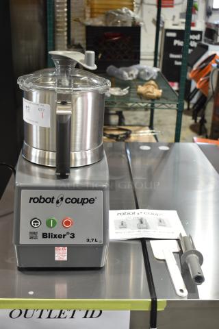 BRAND NEW SCRATCH AND DENT! Robot Coupe Blixer 3 Series D Commercial Countertop Food Processor. 120 Volts, 1 Phase.