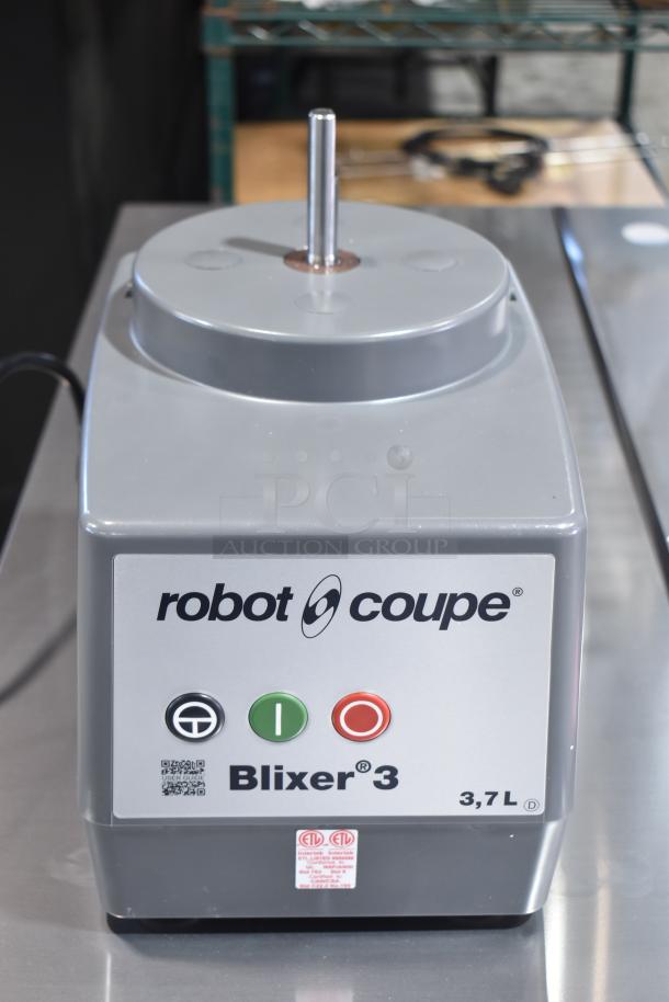 Brand new Robot Coupe Blixer 3 Series D commercial food processor, 120V, slightly dented, 3.7L capacity.
