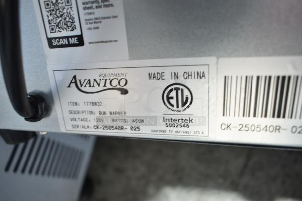 BRAND NEW Avantco 177BW32 Stainless Steel 32 Bun Warmer, 120V, Model: 177BW32, Scratch and Dent, ETL certified.