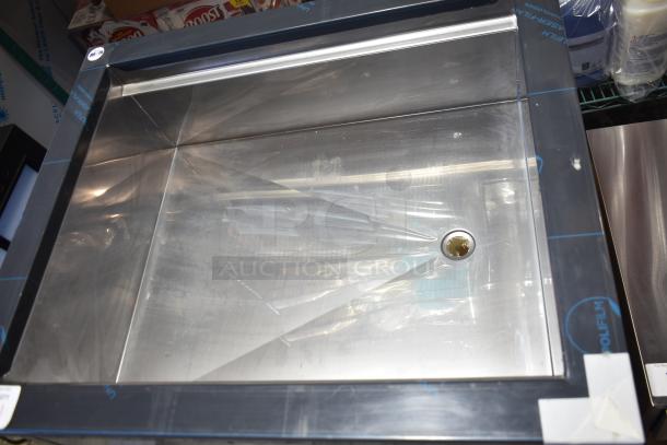 Brand new 2024 Delfield N8130BP drop-in refrigerated cold food well, 120V, 1 phase, minor scratches and dents visible.