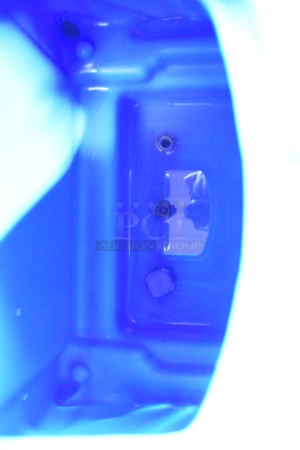 Lavex 842HT123ST carpet extractor interior view, blue, new condition, features visible fittings and components.