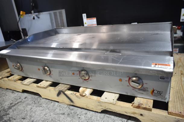 BRAND NEW Cooking Performance Group 48" Electric Griddle, Model 351GCPG48M, with minor scratches on front, 208/240V.
