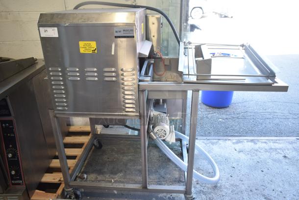 Belshaw 22306W Thermoglazing Station on casters, 208V, 1 phase. Stainless steel, commercial condition. Visible caution label.