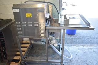 Belshaw 22306W Thermoglazing Station on casters, 208V, 1 phase. Stainless steel, commercial condition. Visible caution label.