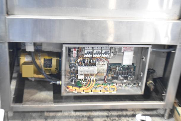 Douglas SD-20-ELEL commercial pot and pan washer, front load, 480V, 3 phase, internal components visible, used condition.