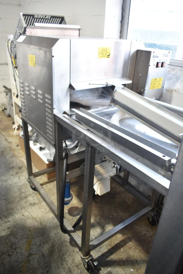 2017 Belshaw Adamatic TG-50 stainless steel thermoglazing station, floor style, on commercial casters, 208V, 1 phase.