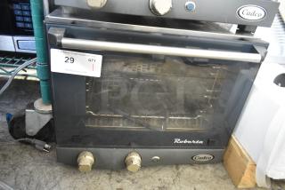 2016 Cadco Unox XAF003 Roberta convection oven, metal, electric, 120V, 1 phase, countertop, used, model label visible.