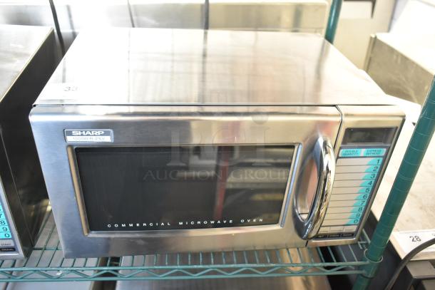 2021 Sharp R-21LVF Commercial Microwave Oven, 120 Volts, stainless steel, digital controls, excellent condition.