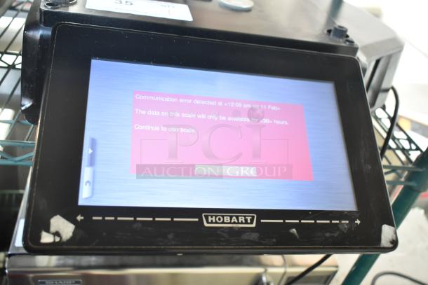 2017 Hobart HTi-7LH26 commercial scale, touchscreen interface, 120/208-240V, 1 phase, displays communication error message.