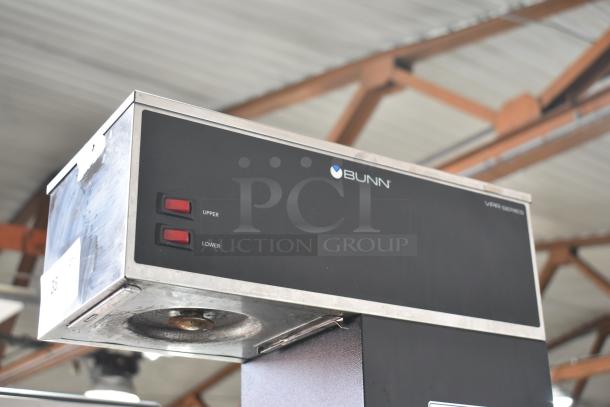 2021 Bunn VPR Countertop Coffee Machine, 120 Volts, 1 Phase, used, two warming plates, black and stainless steel finish.