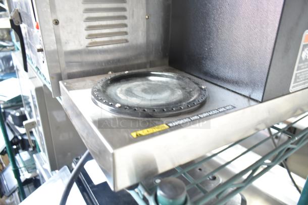 2021 Bunn VPR countertop coffee machine, 120V, 1 phase, showcases a warming plate. Good condition with visible caution labels.