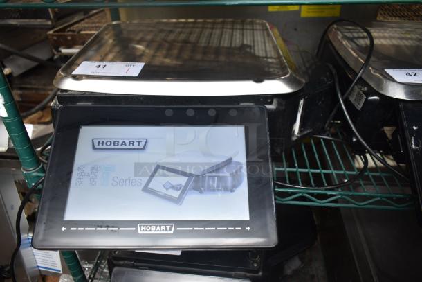 2017 Hobart HTi-7LH26 food portioning scale, stainless steel, tested, 120/208-240V, 1 phase, excellent condition, Hobart logo visible.