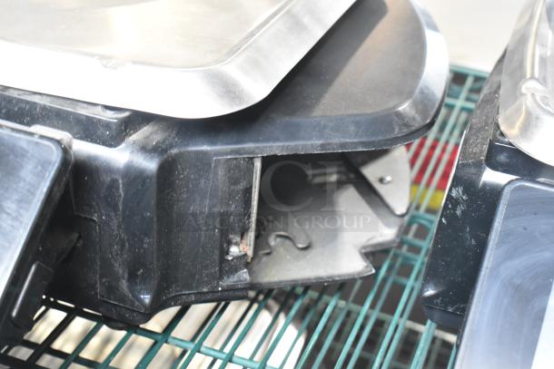 2016 Hobart HTi-7LH commercial food scale, missing power cord, tested not powering on, black and silver finish.