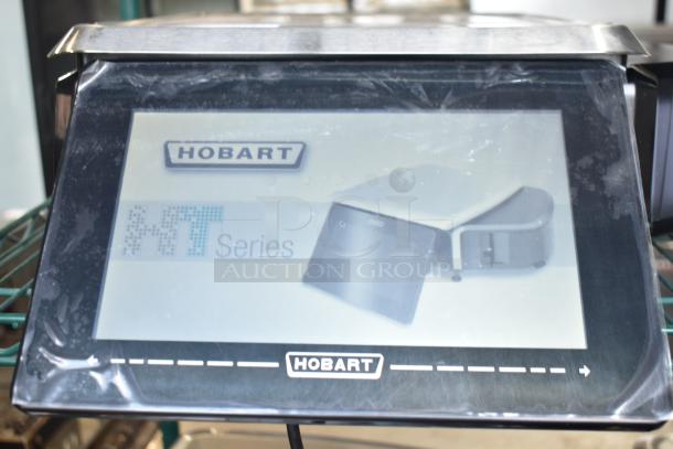 Hobart HTi-7LH4W scale screen displays brand logo and NT Series. Stainless steel frame. Tested, working condition.