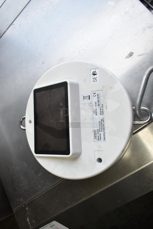 Detecto SCS30 Produce Scale with Bowl, featuring digital display, model label visible, silver finish, good condition.