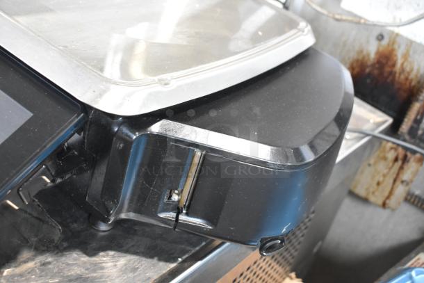 2017 Hobart HTi-7LH26 commercial food portioning scale, black and stainless steel, tested and working condition.