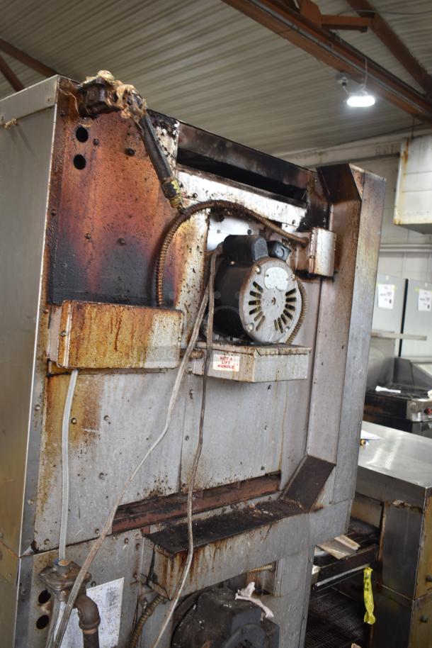 2 Montague commercial gas convection ovens, full size, view-through doors, thermostatic controls, worn condition.