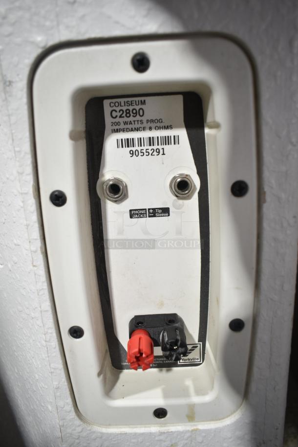 Coliseum C2890 8 ohm speaker, 200 watts, phone jacks, model label visible, good condition, 9055291 serial.