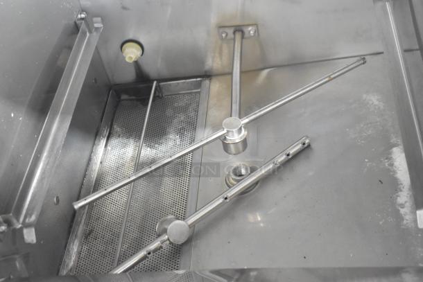 Jackson Avenger Undercounter Dishwasher, stainless steel interior, spray arms visible, clean condition, durable build.