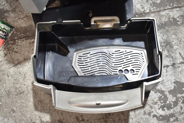 LavAzza countertop espresso machine bottom tray, stainless steel, with drip grate. Suitable for 115 volts, 1 phase.