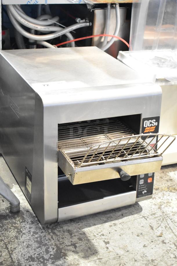 Star Holman QCSE-2-300H countertop electric conveyor toaster oven, stainless steel, 120V, 1 phase, good condition.