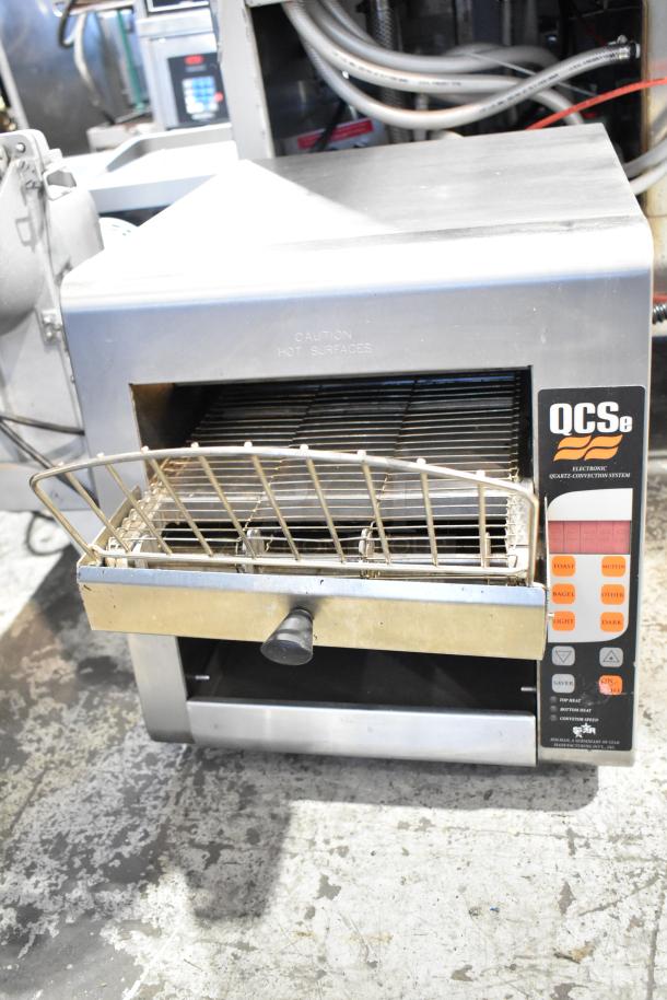 Star Holman QCSE-2-300H commercial conveyor toaster oven, 120V, 1 phase, stainless steel, good condition, with control panel.