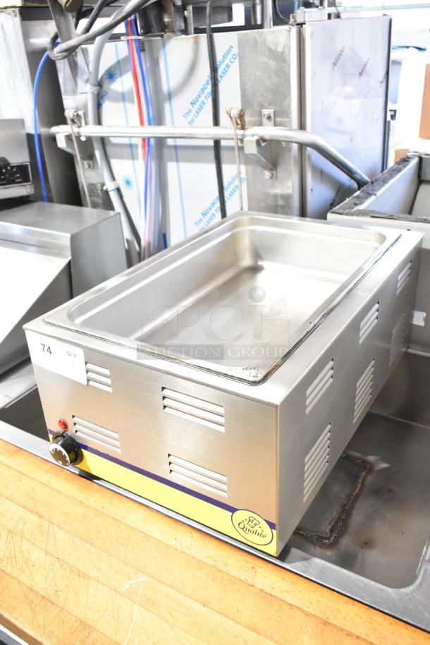 Adcraft FW-1200WF Commercial Food Warmer, 120V, stainless steel, countertop model, knob control, used condition.