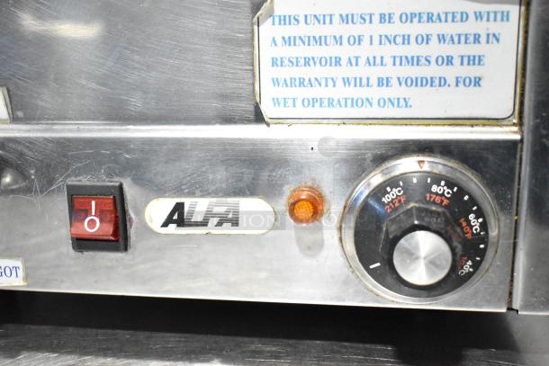 Alfa FW9000 Commercial Food Warmer, stainless steel, 120V, 1 phase, temperature dial, requires 1" water in reservoir.