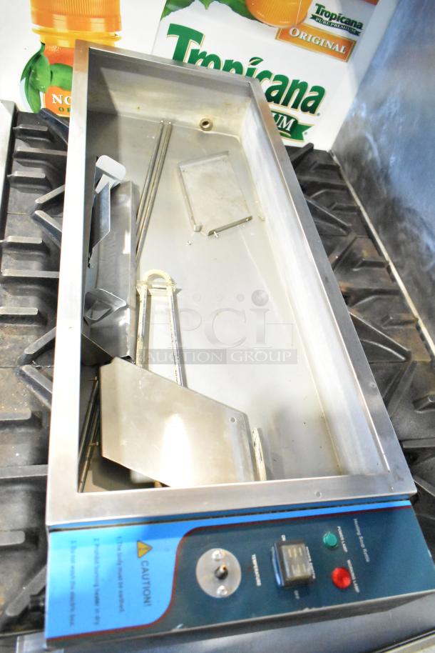 BSB-3 Commercial Three Pots Heating Soup Kettle with control panel, 110V, 1 Phase, showing stainless steel interior.