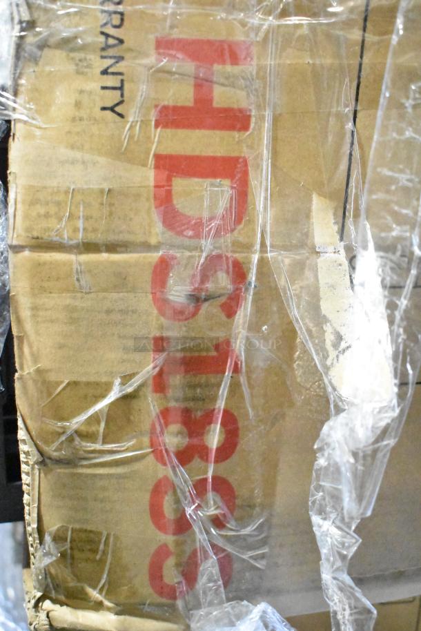 Brand new Honeywell HDS18SS dishwasher packaging with visible model number. Scratch and dent condition noted.