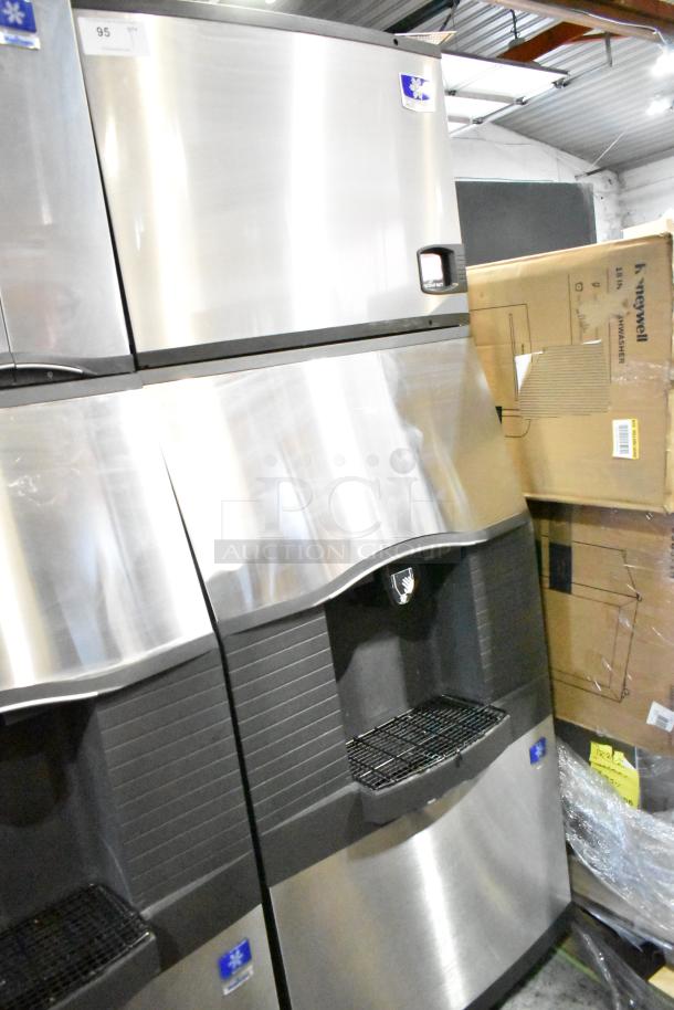 Manitowoc SD0452A ice machine with SPA310 dispenser, stainless steel, 115V, 1 phase, in good condition.