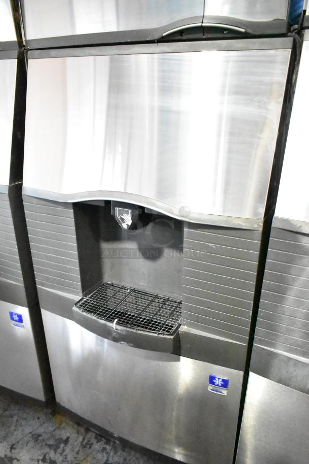 Manitowoc SD0452A commercial ice machine on SPA310 dispenser, stainless steel finish, 115 volts, 1 phase, hotel use.