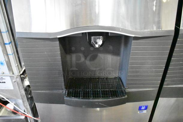 Manitowoc SD0452A ice machine head on SPA310 hotel ice dispenser. 115V, 1 phase. Stainless steel, used condition.
