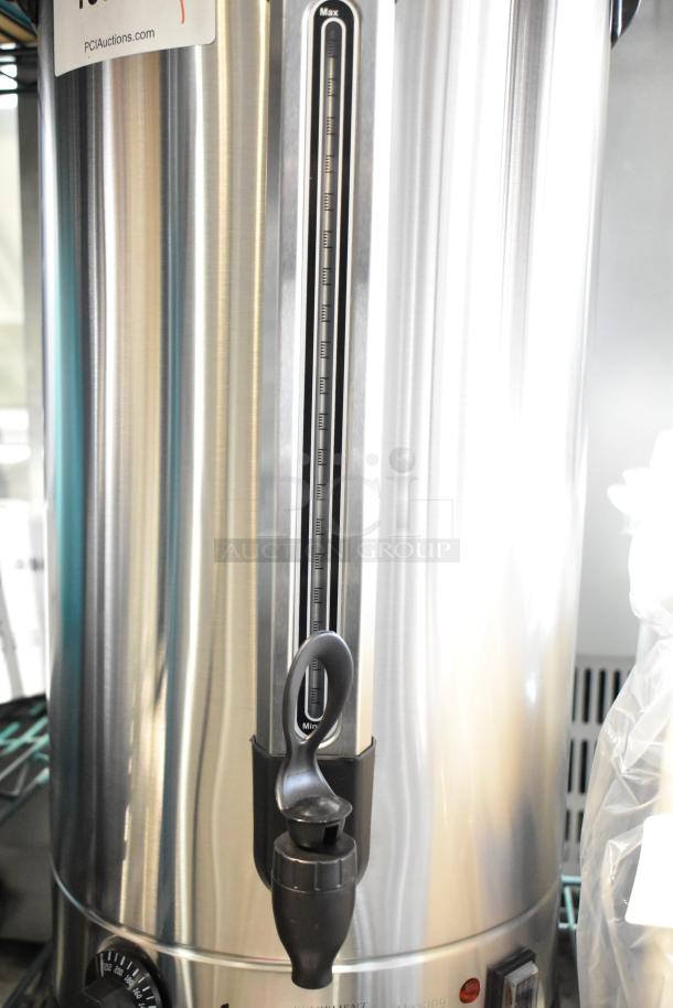 Brand new Avantco 177WB29L 7.6-gallon water boiler, 196 cup capacity, stainless steel, 120V, 1-phase, scratch and dent condition.