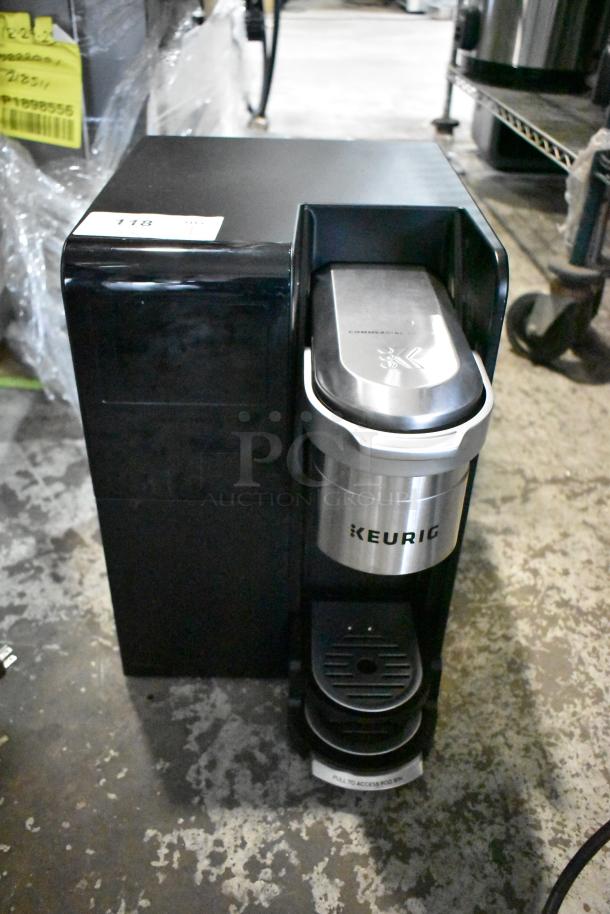 Keurig Countertop Single Cup Coffee Machine, 120 Volts, 1 Phase, commercial-grade, in used condition, visible brand marking.