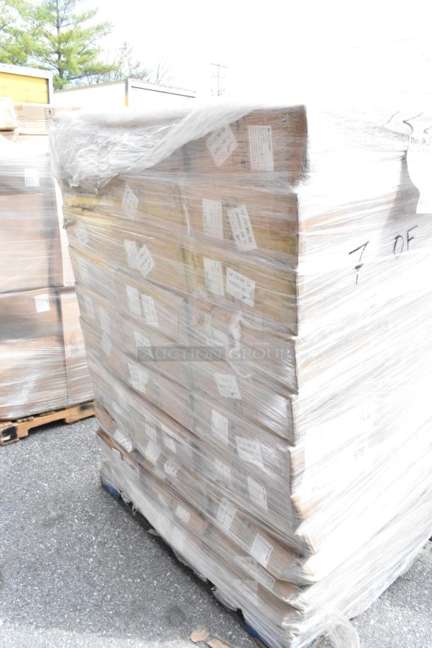 Pallet of 45 Alpine ALP430-STAND-BLK sanitizer and soap dispenser stands, brand new in box, sealed in plastic wrap.