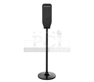 Brand new Alpine ALP430-STAND-BLK universal sanitizer and soap dispenser stand, black finish, in original box.