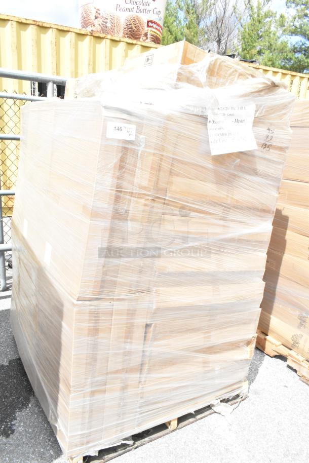 45 new Alpine ALP430-STAND-BLK sanitizer and soap dispenser stands in boxes, shrink-wrapped on a pallet.