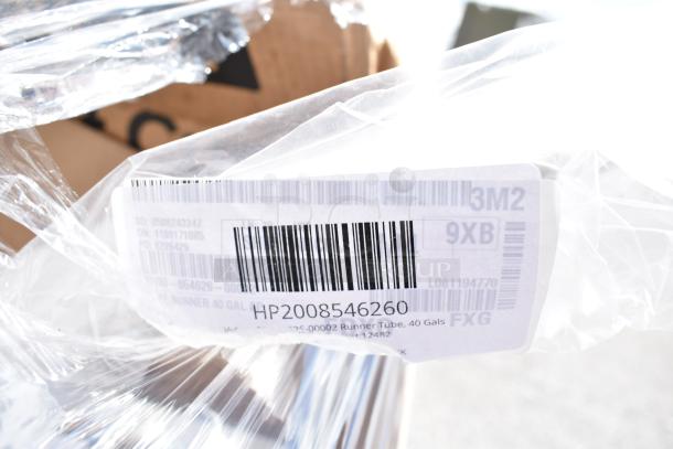 Plastic wrapped package with barcode label, new scratch and dent items including hot cups. Label reads "HP2008546260."