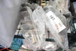 Three new Backyard Pro Butcher Series #12 grinder augers in original packaging. Tags read "QTY VX3" and "161."