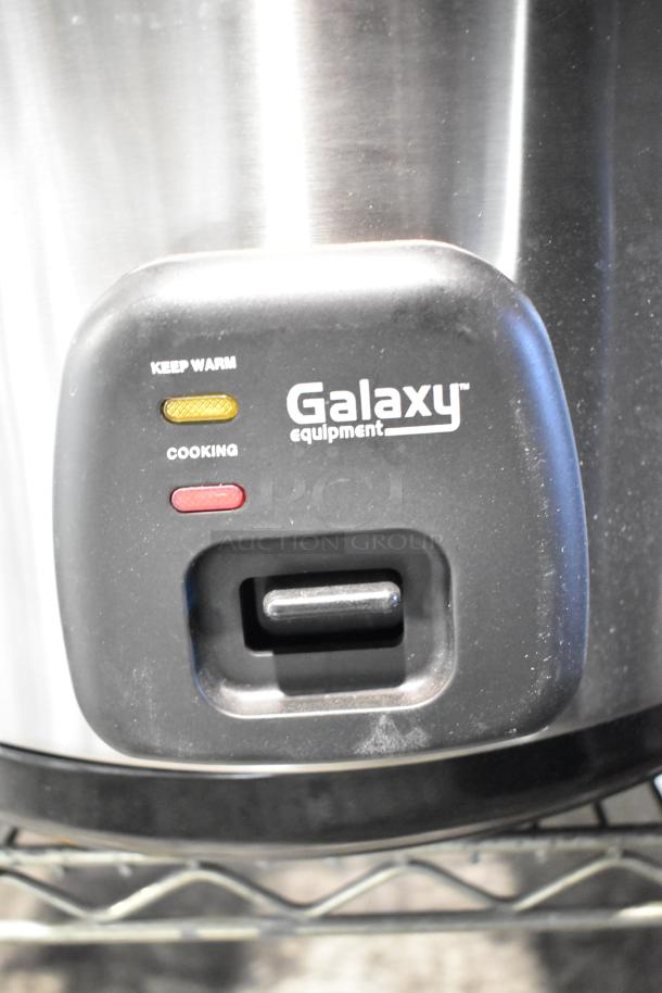 Brand new Galaxy 177RCSG60 electric rice cooker/warmer, 60 cup capacity, 120V, with keep warm and cooking indicators.