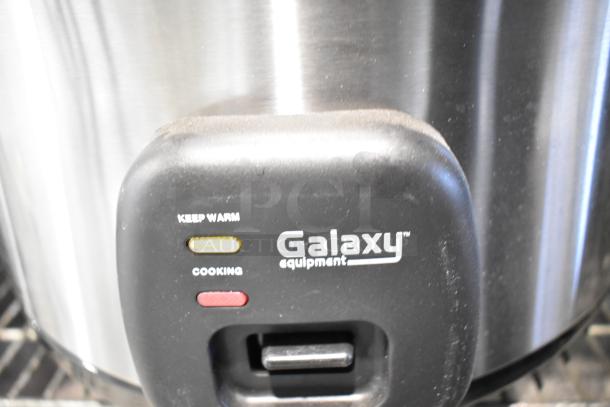 Brand new 2024 Galaxy 177RCSG60 rice cooker/warmer, 60 cup capacity, scratch and dent, 120V, 1 phase, in stainless steel.