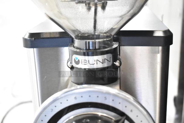 2025 Bunn GVH Commercial Coffee Bean Grinder, stainless steel, countertop model, 120 volts, excellent condition.