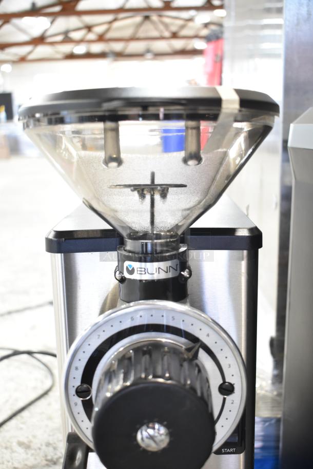 2025 Bunn GVH Commercial Coffee Bean Grinder, stainless steel, adjustable settings, 120V, model GVH, excellent condition.