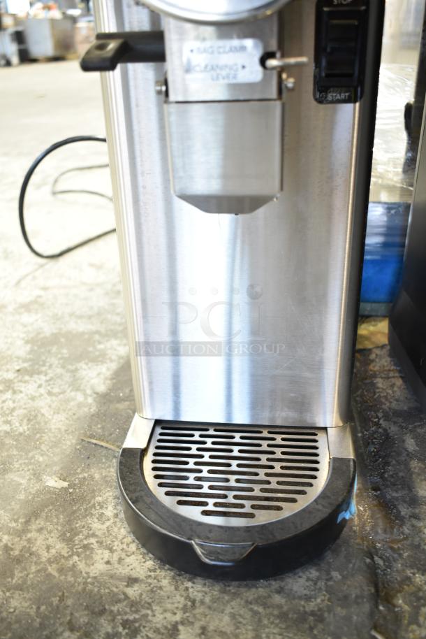 2025 Bunn GVH Commercial Coffee Grinder, stainless steel, countertop model, 120 volts, 1 phase, sturdy base.