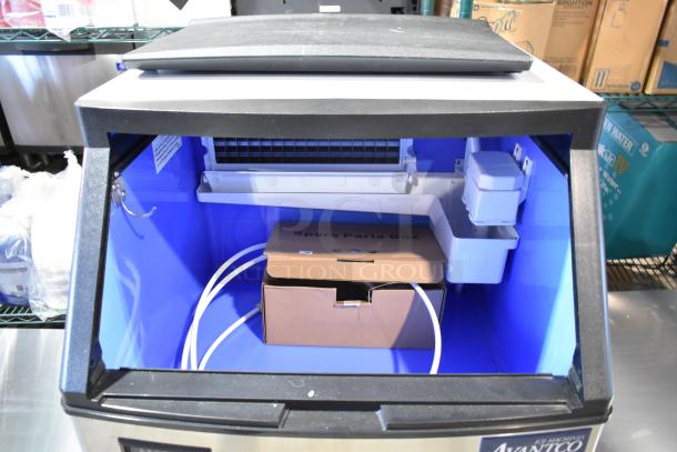 Avantco Commercial Ice Machine, brand new with scratch and dent. Includes spare parts box inside.