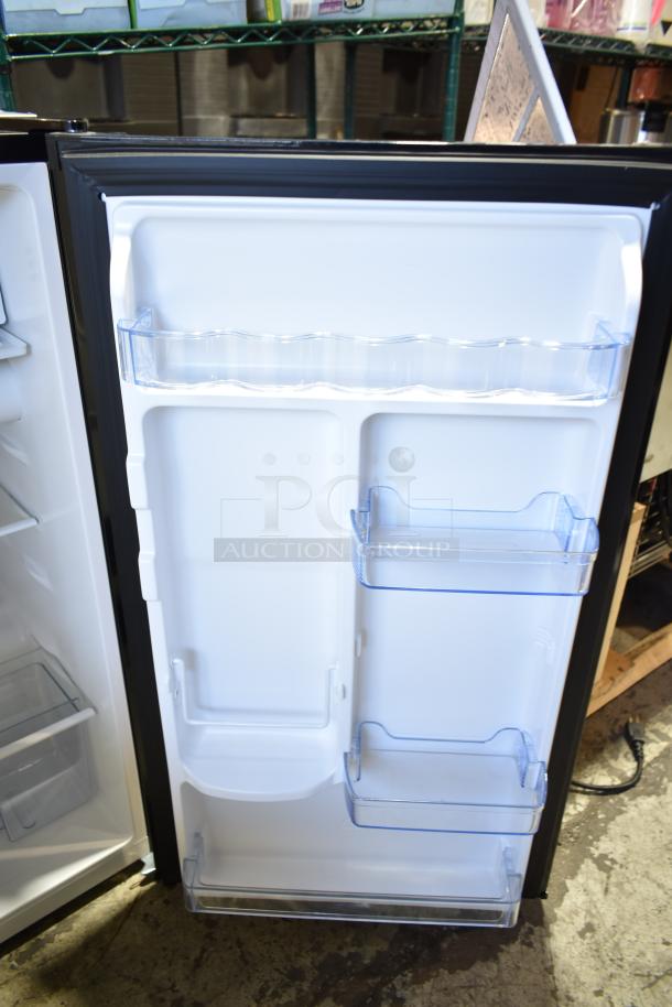 Avanti RM3316B Mini Cooler, 115V, 1 Phase, open to show interior shelves and door compartments, in excellent condition.